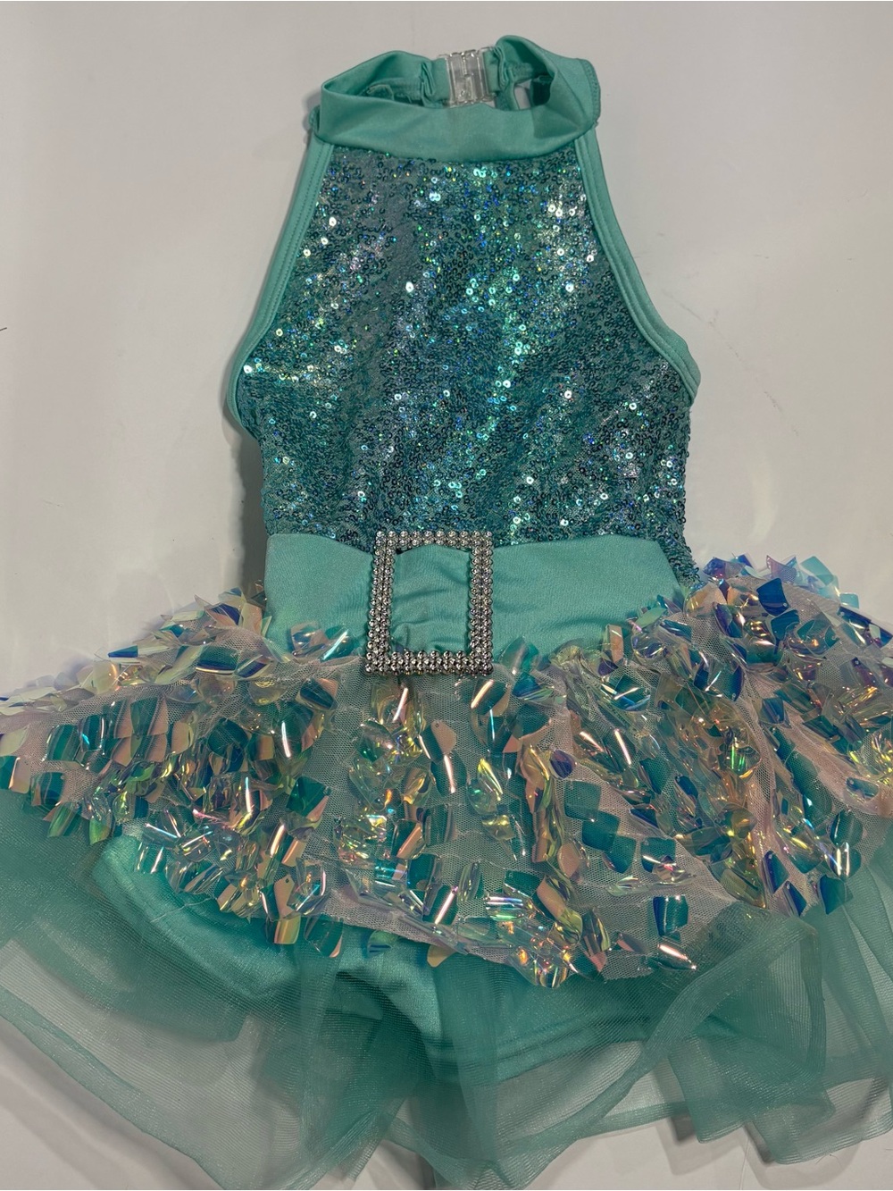 Gracie Girls Dance Costume SC Small Blue Sequin Shorts Tutu 18-24 Mo/ 2T